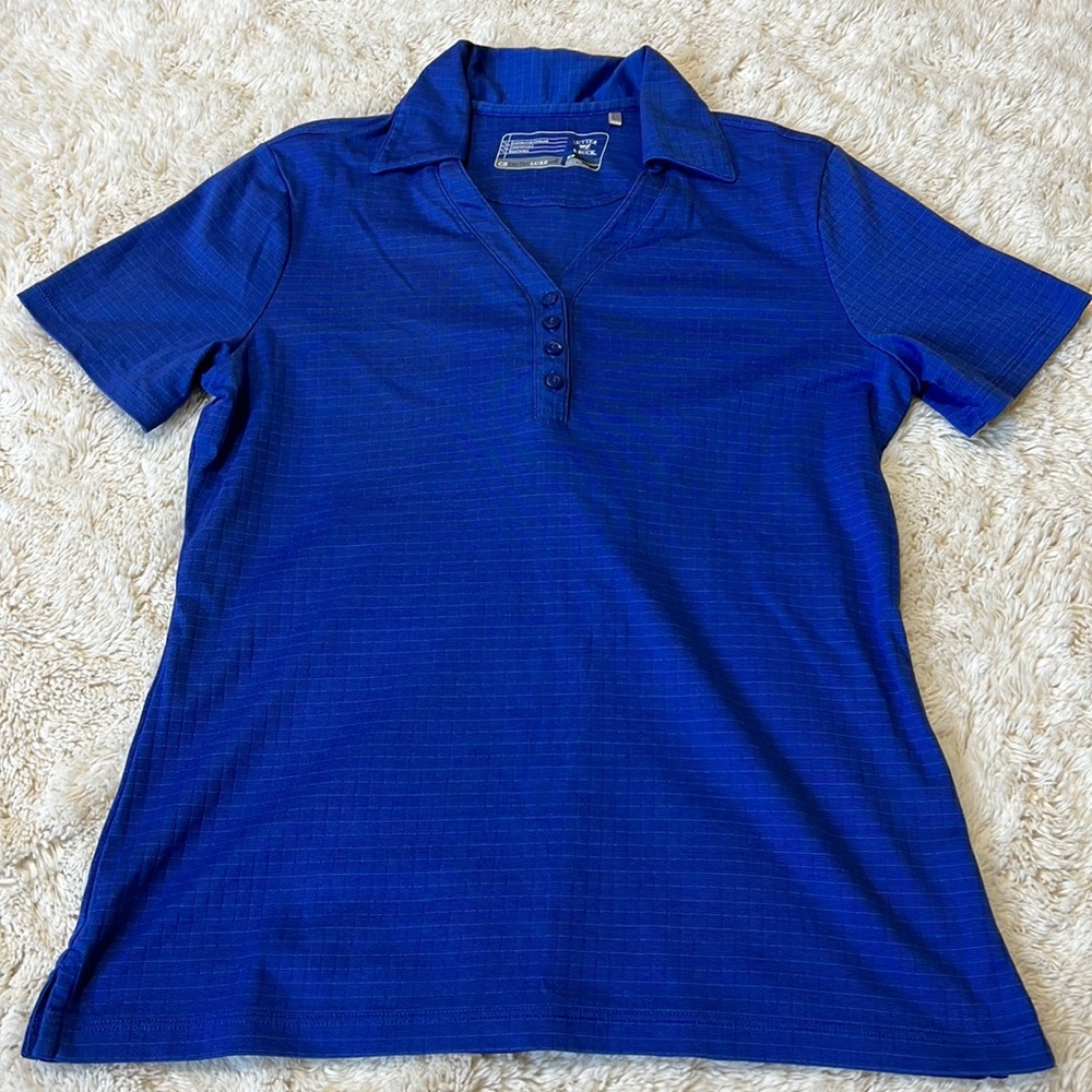 Blue Lined Short Sleeve Polo CUTTER & BUCK (MAKE AN OFFER)